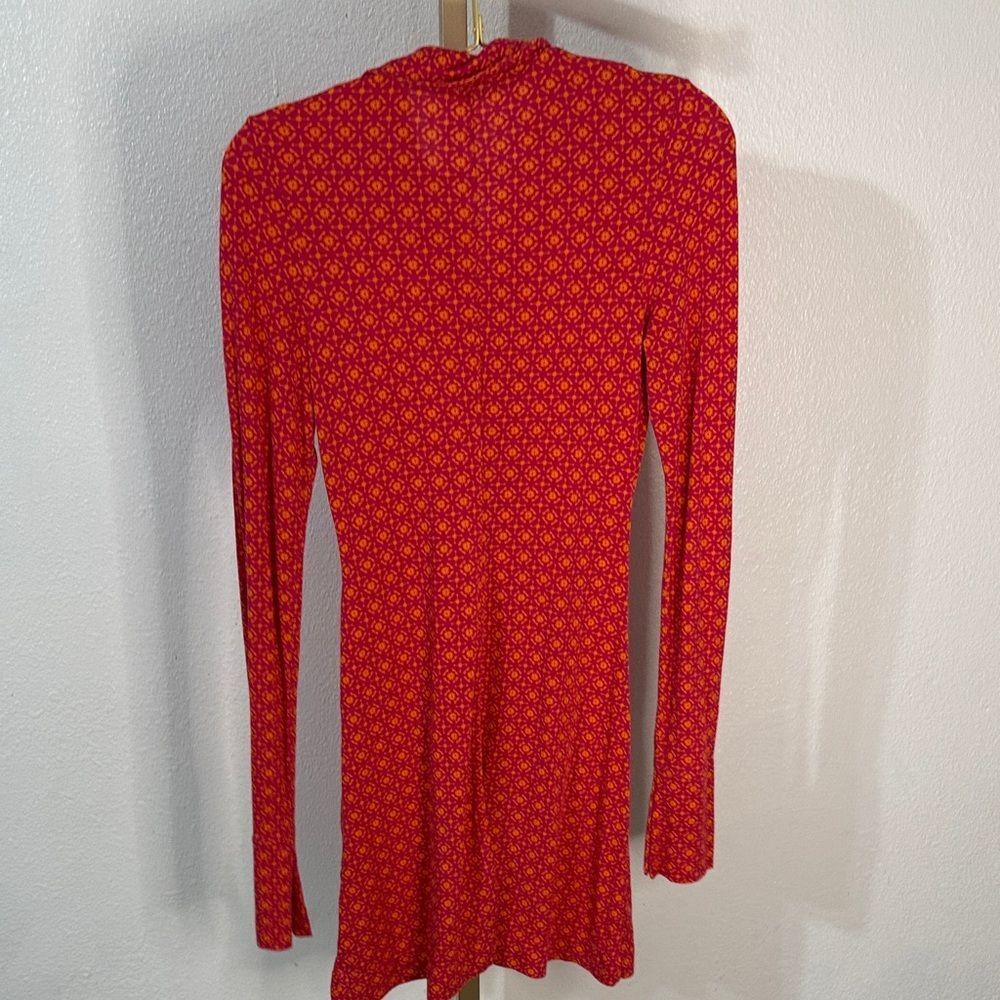 Free People Vibrant pink and orange Long Sleeve Dress-XS - Picture 7 of 7
